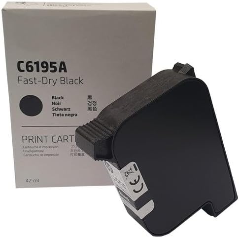 Remanufactured Ink Cartridge Replacement for HP C6195A Black Pigment Fast Dry Ink