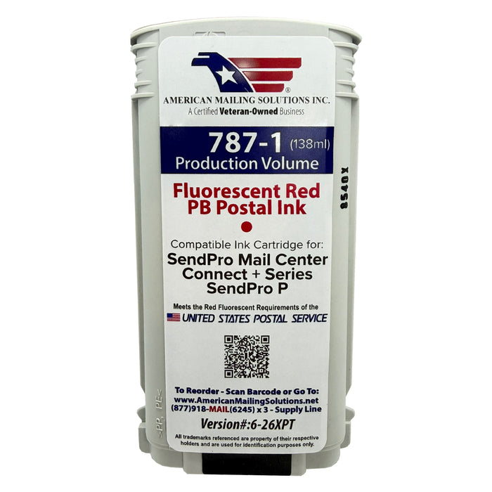 Pitney Bowes 787-1 (High-Capacity) Red Ink Cartridge