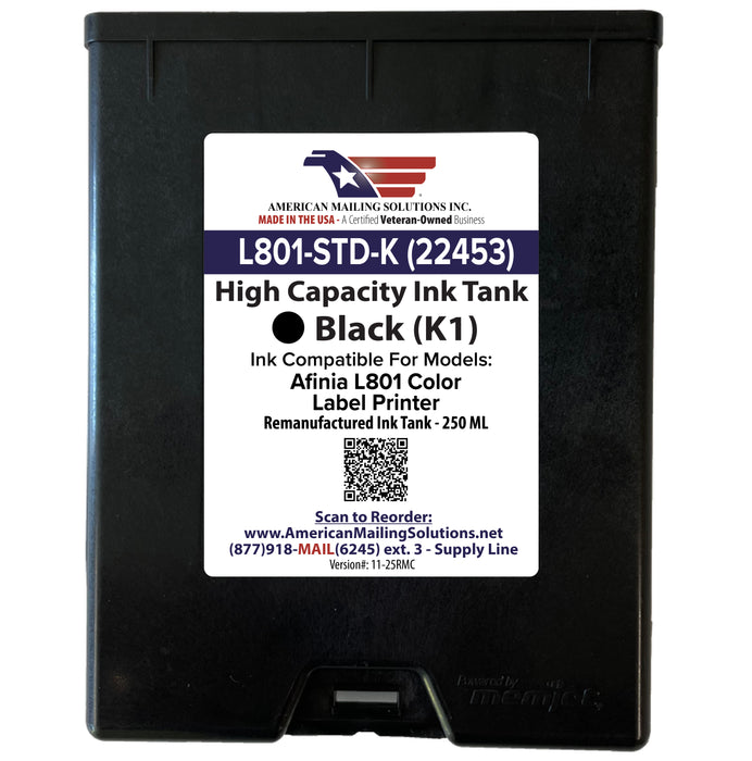 Afinia - L801-STD-K (22453) - Memjet Black K1 Ink Cartridge