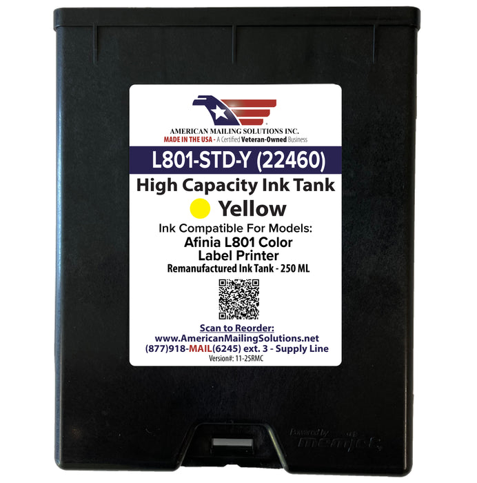 Afinia - L801-STD-Y (22460) Memjet Yellow Ink Cartridge