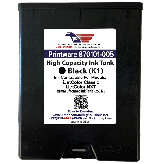 iJetColor – Printware  870101-005 Remanufactured Memjet Black K1 Ink Cartridge