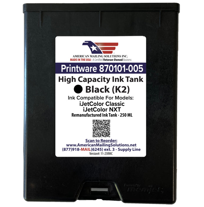 iJetColor – Printware  870101-005 Remanufactured Memjet Black K2 Ink Cartridge